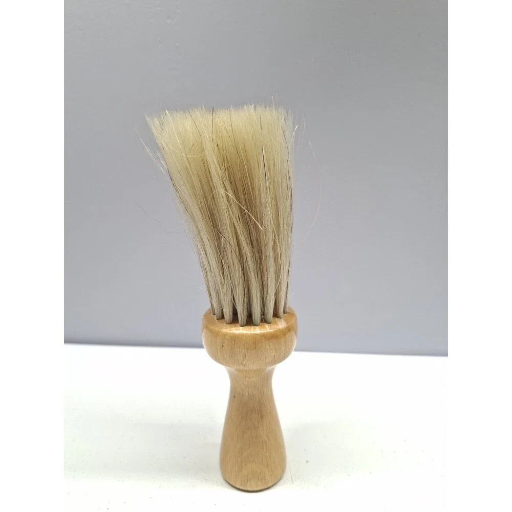 Vintage William Marvy No 53 Horsehair Wood Barber Neck Duster Brush 7
